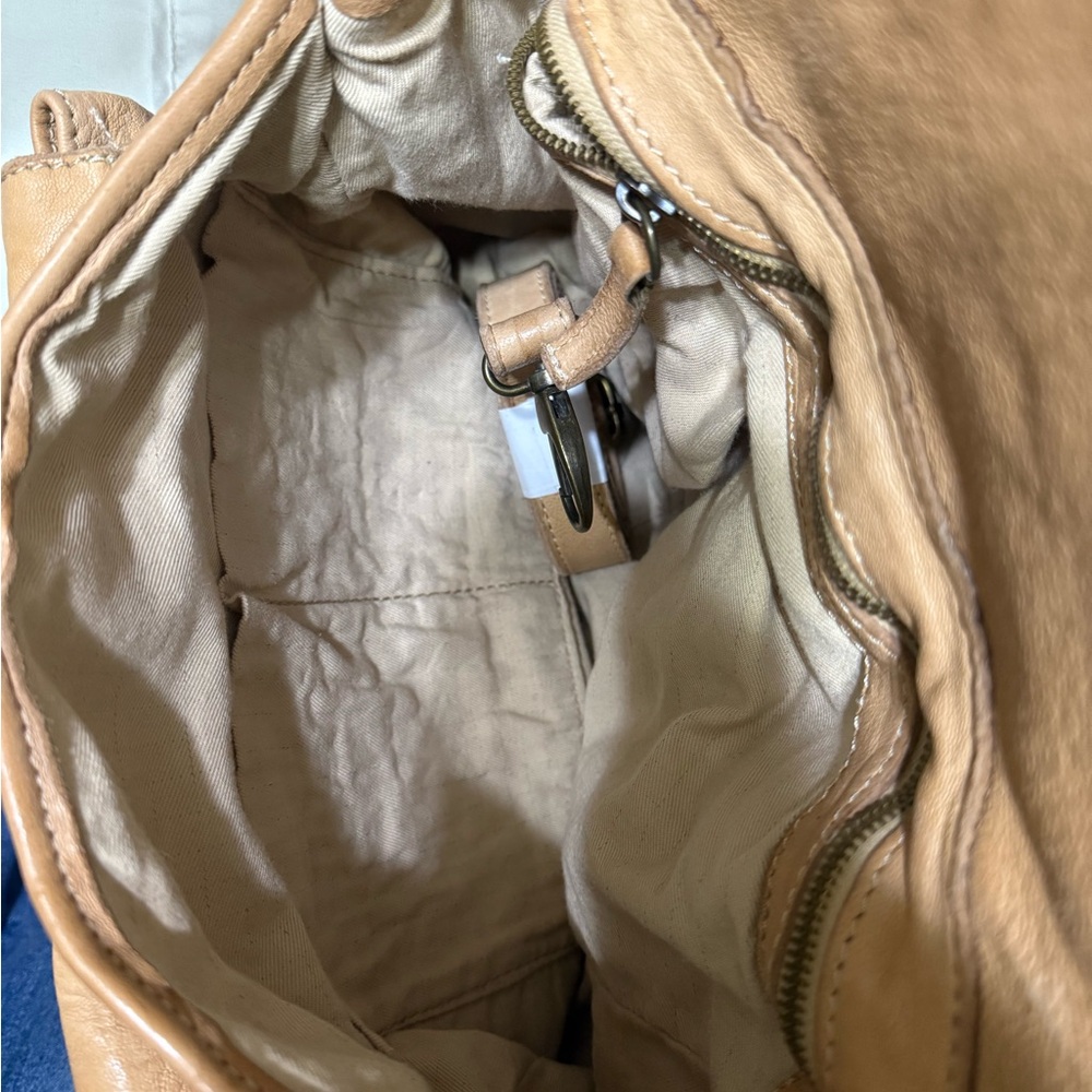 Sundance Floral Tan Leather Shoulder Bag - Picture 6 of 6